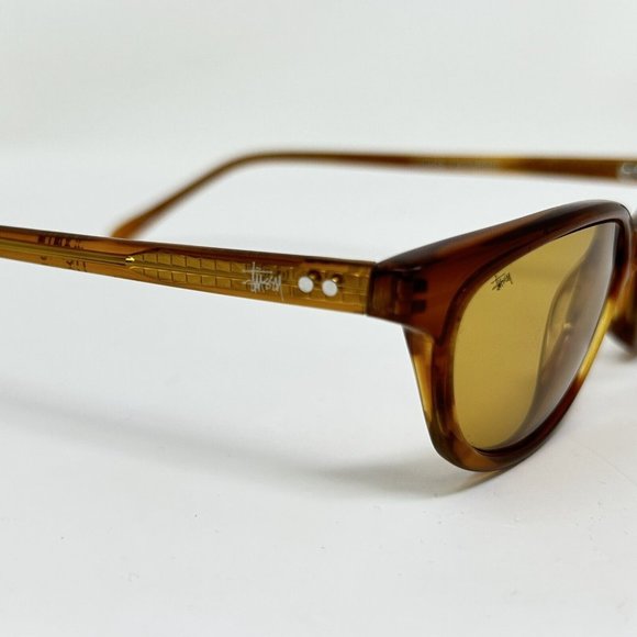 stussy eye gear Richie Sunglasses Tortoise Yellow Lenses Light Scratches - Picture 4 of 15